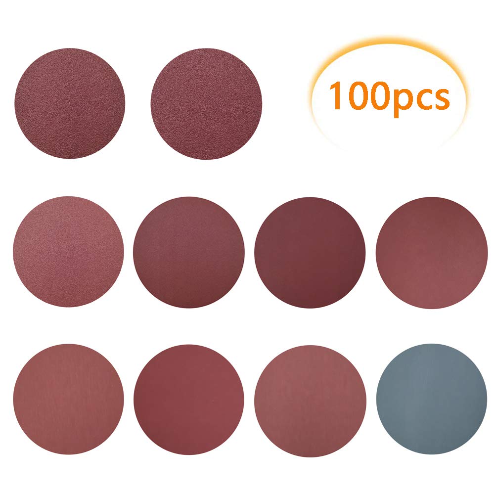 BRAND, CATEGORY, DESS, HOOK & LOOP DISCS, 100-Pack 5 inch Hook & Loop Sanding Discs, DeSS Aluminium Oxide Sander Disc 80/100 /180/240 /600/800 /1000/1200 /2000/3000 Grit