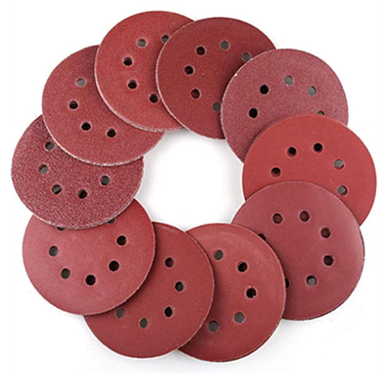 BRAND, CATEGORY, HOOK & LOOP DISCS, IWINNA, 100-Piece Sanding Discs Set,Orbital Sander Sandpaper, 5 Inch 8 Holes Hook and Loop Orbital Sander Pads, Include 40/60/80/120/150/240/320 Grit