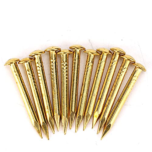 BRAND, CATEGORY, TACKS, VIAGASAFAMIDO, 100Pcs Brass Escutcheon Tacks, Round Head Gold Nails Antique Vintage Furniture Brad Nails Hinge Hardware Accessories(22mm Length Thicker)