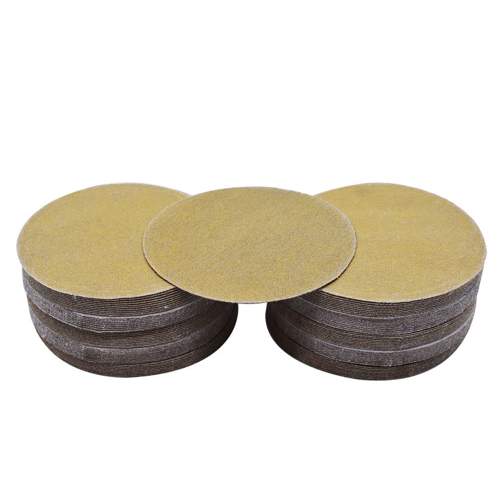 BRAND, CATEGORY, HOOK & LOOP DISCS, WALTYOTUR, 100Pcs Hook and Loop Sanding Discs 5 Inch NO-Hole 180-Grit Sandpaper Sanding Discs Hook and Loop Backing Sandpaper Aluminum Oxide Round Sandpaper for Polishing Accessories