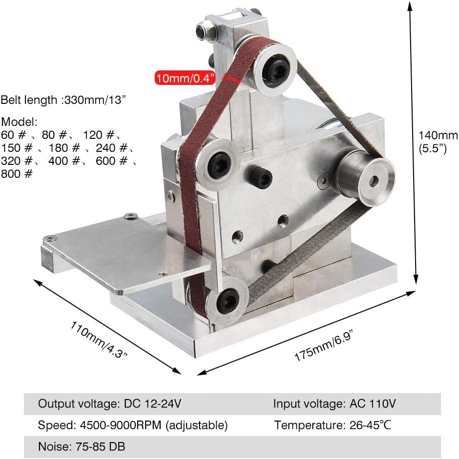 BELT SANDERS, BRAND, CATEGORY, COZYEL, 110V Mini Belt Sander Electric Sanding Polishing Grinding Machine Knife Apex Edge Sharpener 9000RPM with 10PCS Abrasive Belts for Metal Wood Acrylic Polish
