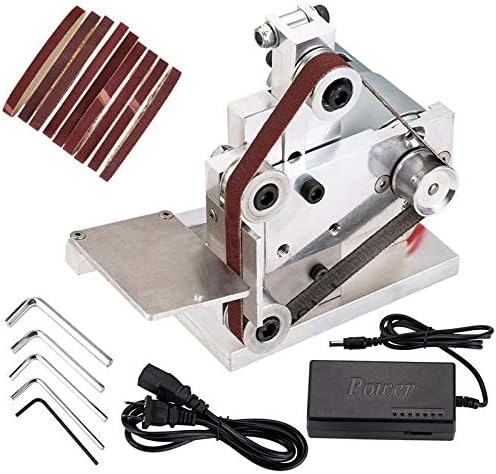 BELT SANDERS, BRAND, CATEGORY, COZYEL, 110V Mini Belt Sander Electric Sanding Polishing Grinding Machine Knife Apex Edge Sharpener 9000RPM with 10PCS Abrasive Belts for Metal Wood Acrylic Polish