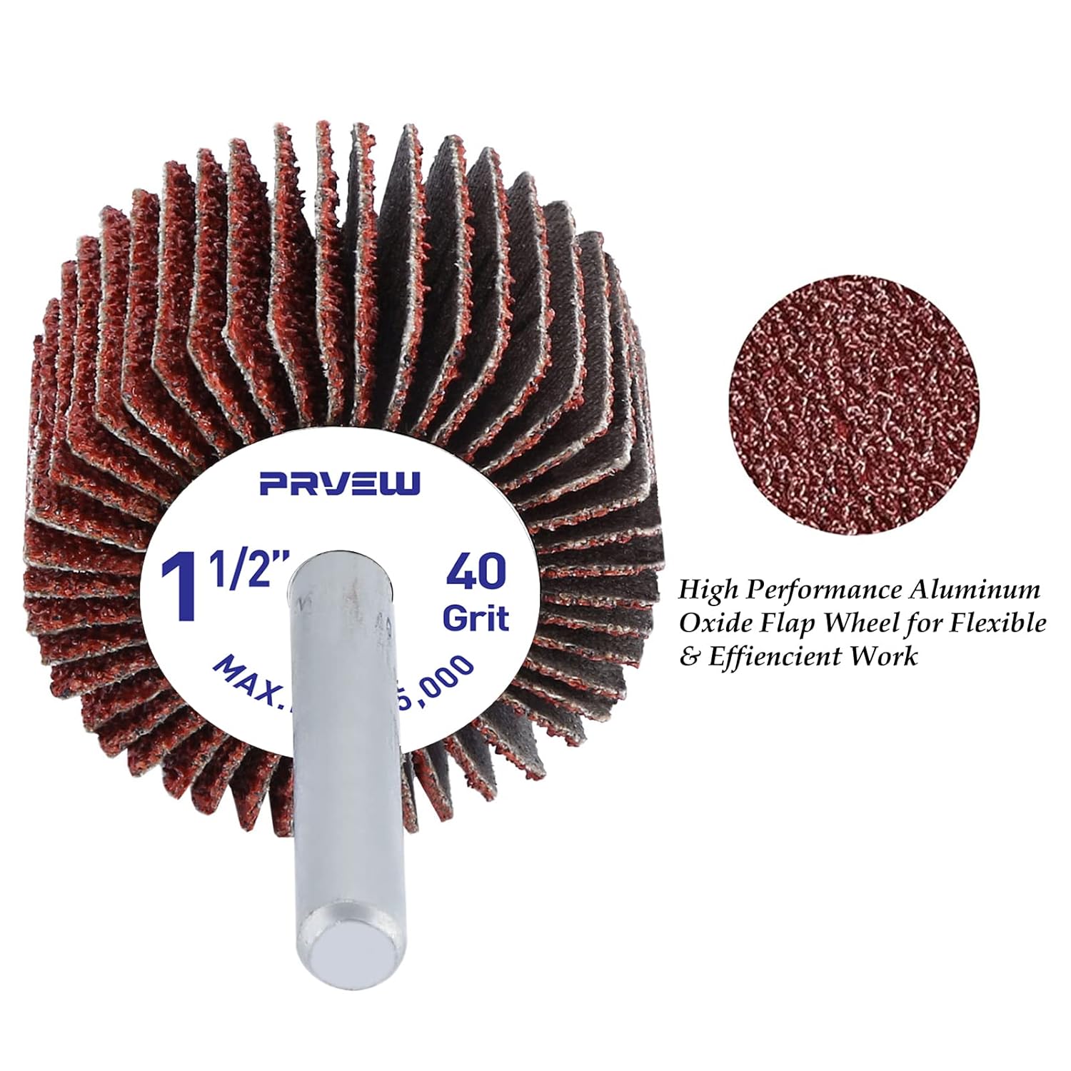 BRAND, CATEGORY, FLAP WHEELS, PRVEW, 12 Pcs 3''x 1''x 1/4''Flap Wheel Sander Set, Aluminum Oxide Shank Mounted Sandpaper Flap Sanding Wheels 2Pcs of 40 60 120 180, 4Pcs of 80 Grit