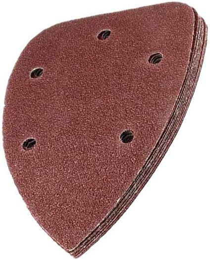 BRAND, CATEGORY, HOOK & LOOP DISCS, KINGBRA, 120 Grit Mouse Detail Sander Sandpaper 5 Holes Sander Pads Hook and Loop Sanding Sheets, Pack of 30