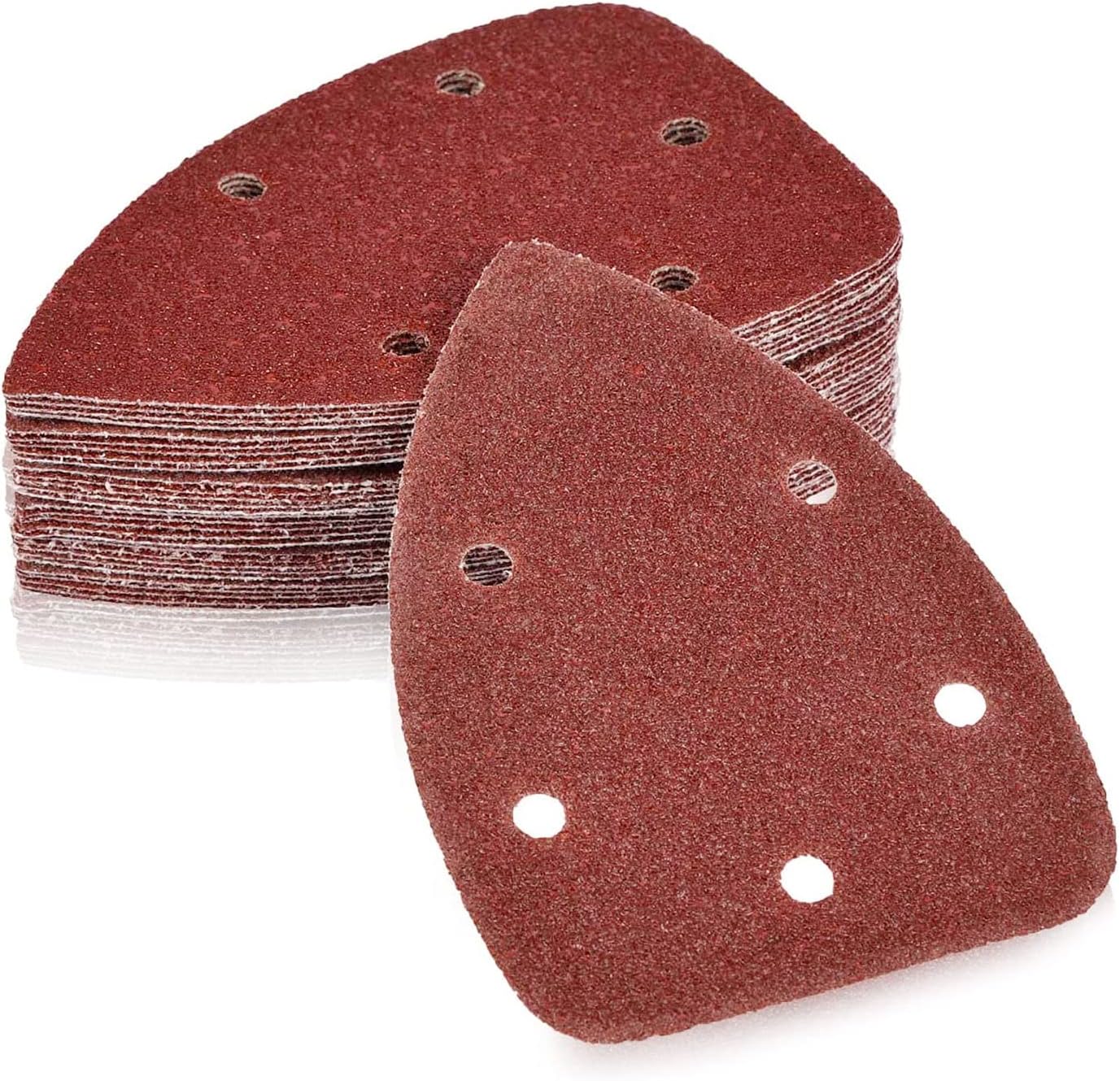 BRAND, CATEGORY, HOOK & LOOP DISCS, KINGBRA, 120 Grit Mouse Detail Sander Sandpaper 5 Holes Sander Pads Hook and Loop Sanding Sheets, Pack of 30