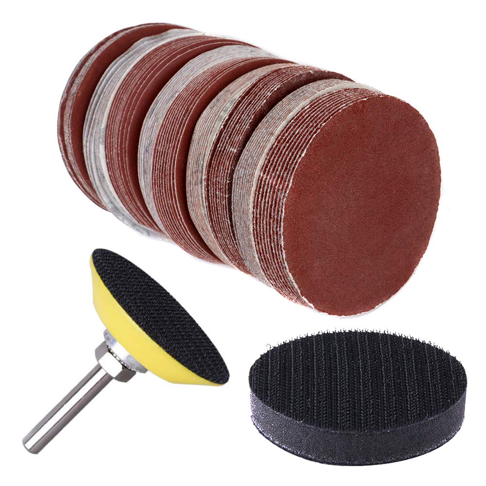 BRAND, CATEGORY, SANDING DISC BACKING PADS, USPACIFIC, 130pcs 2 Inch Sanding Discs Pad, Uspacific Backer Plate 1/4" Shank Sponge Cushions for Drill Grinder Rotary Tools 60-3000 Grit Sandpapers