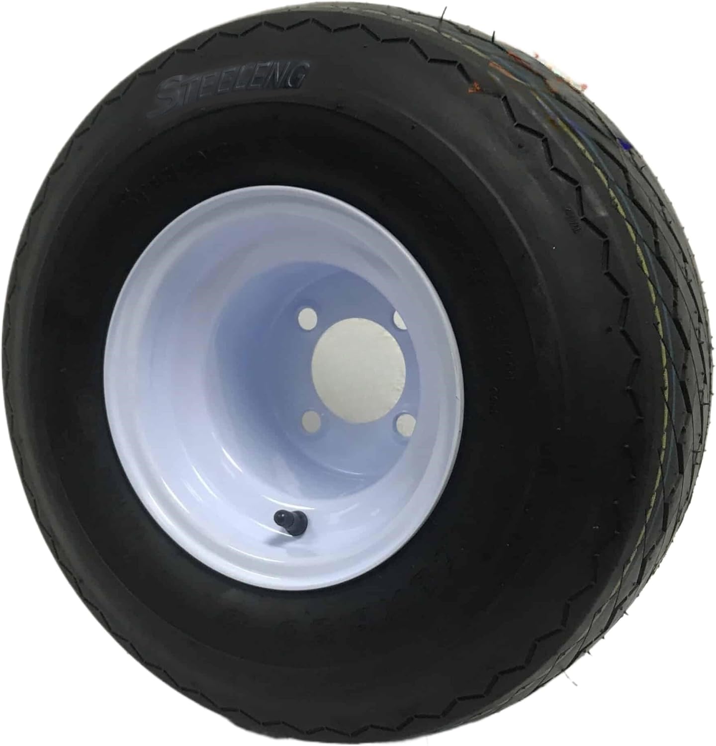 BRAND, CATEGORY, GOLF CART, GOLF CART TIRE SUPPLY, 18x8.5-8 OEM Golf Cart Wheels and White Steel Tires Combo - Set of 4