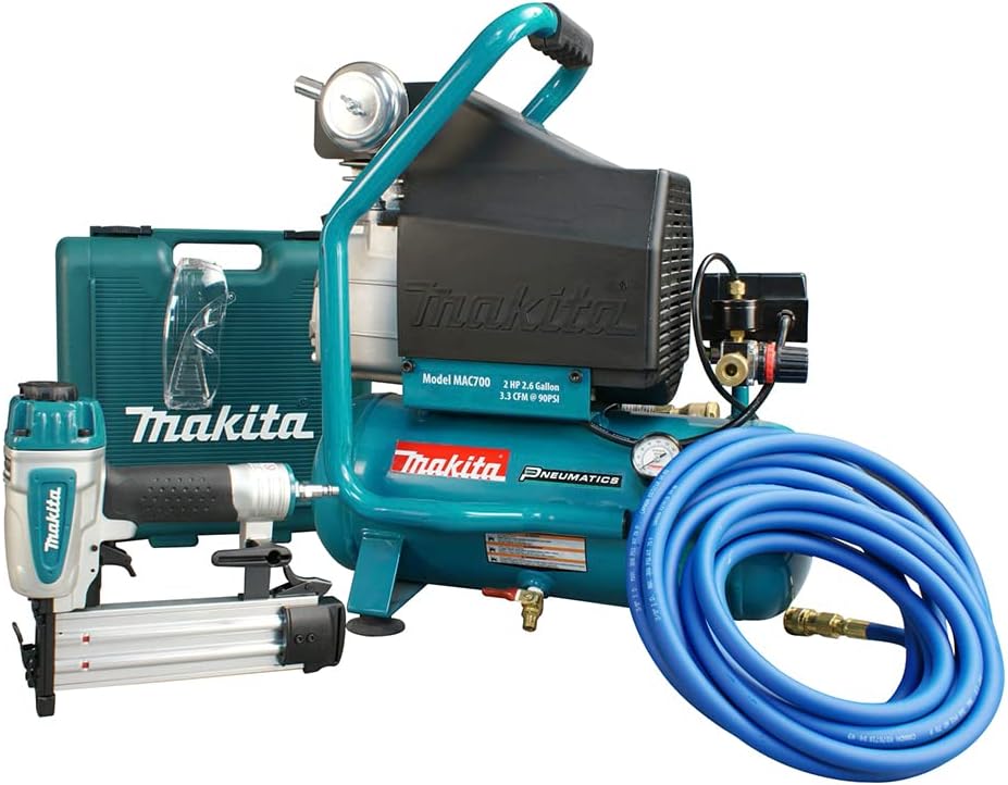 AIR COMPRESSORS & INFLATORS, BRAND, CATEGORY, MAKITA, 2" 2 HP Air Nailer Kit and Compressor Combo Kit