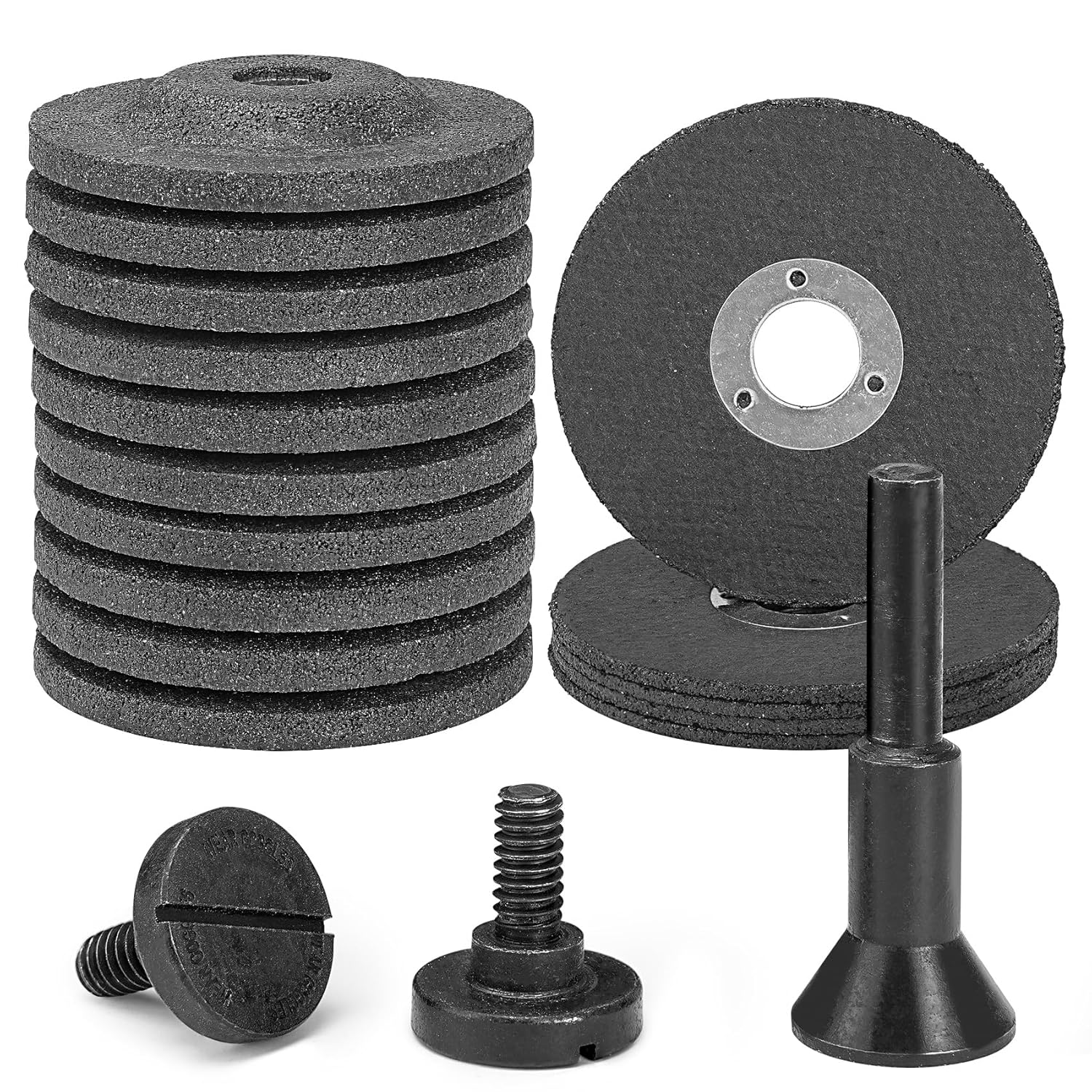 BRAND, CATEGORY, CUT-OFF WHEELS, NUODUNCO, 2 Inch 5Pcs Cut Off Wheel + 10Pcs Grinding Wheel with 1/4 Stem Mounting Mandrel for Die Grinder