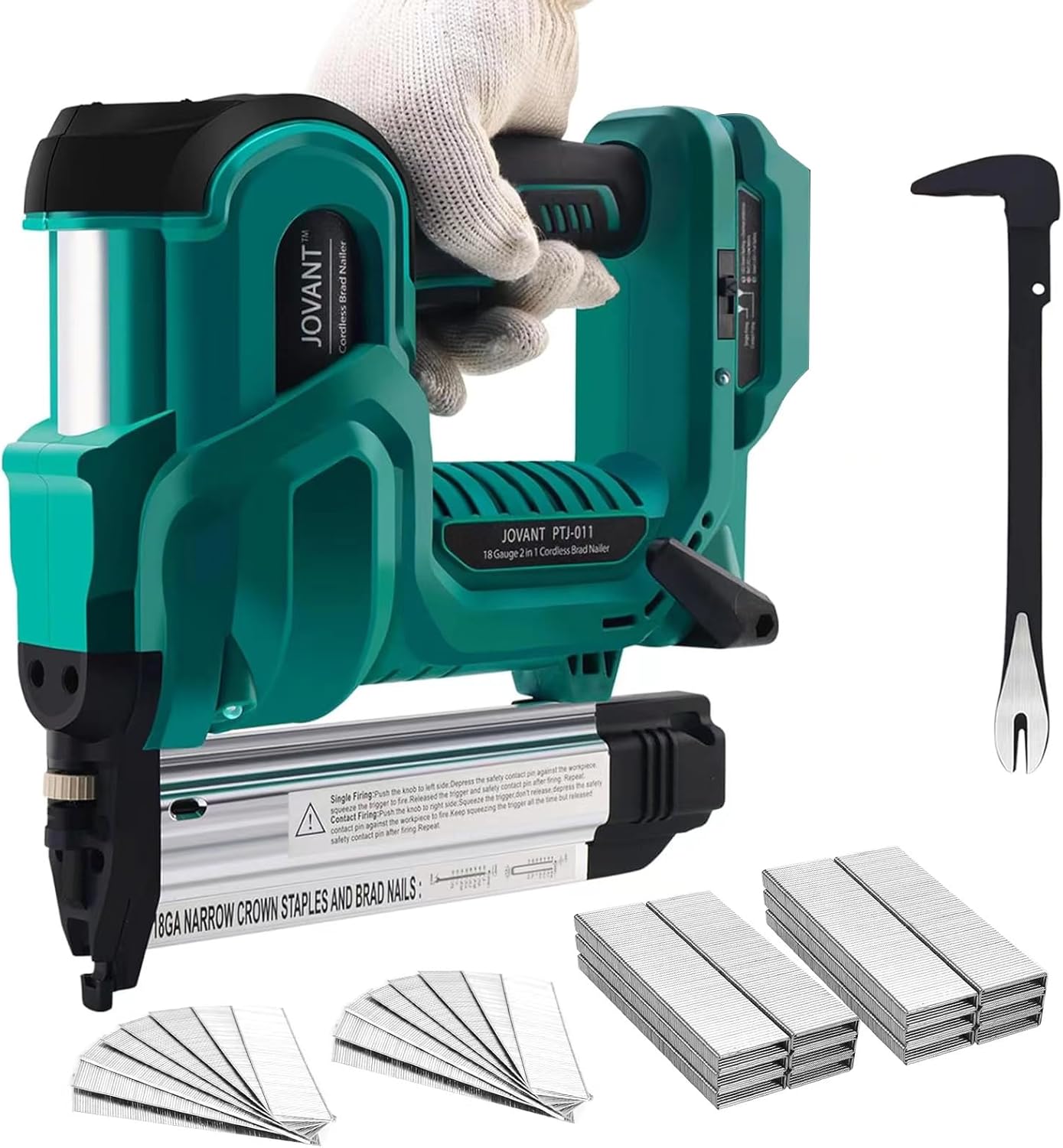 BRAD NAILERS, BRAND, CATEGORY, JOVANT, 2 in 1 Brad Nailer Cordless for Makita 18V Battery, 18 Gauge Brad Nailer, Battery Nail Gun with Staple Remover, 2240pcs Nails/Staples for Upholstery,Carpentry and Woodworking (Tools Only)