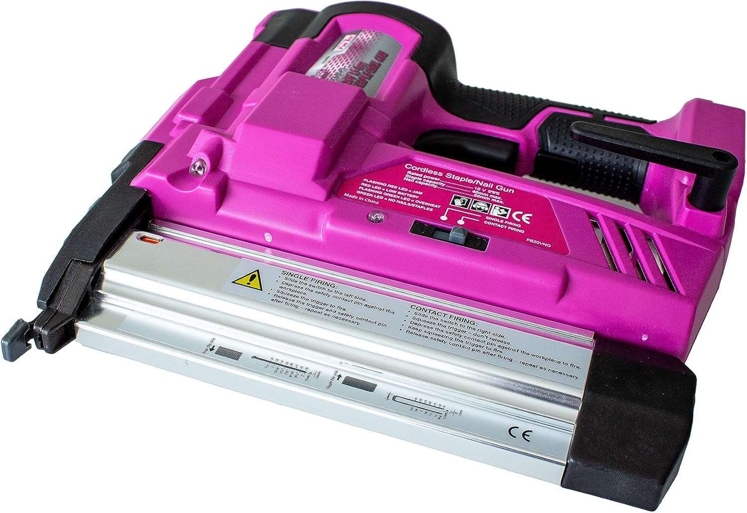 BRAD NAILERS, BRAND, CATEGORY, THE ORIGINAL PINK BOX, 20-Volt Lithium-Ion Cordless 2-in1 Brad Nailer/Stapler with 4Ah Battery, Pink