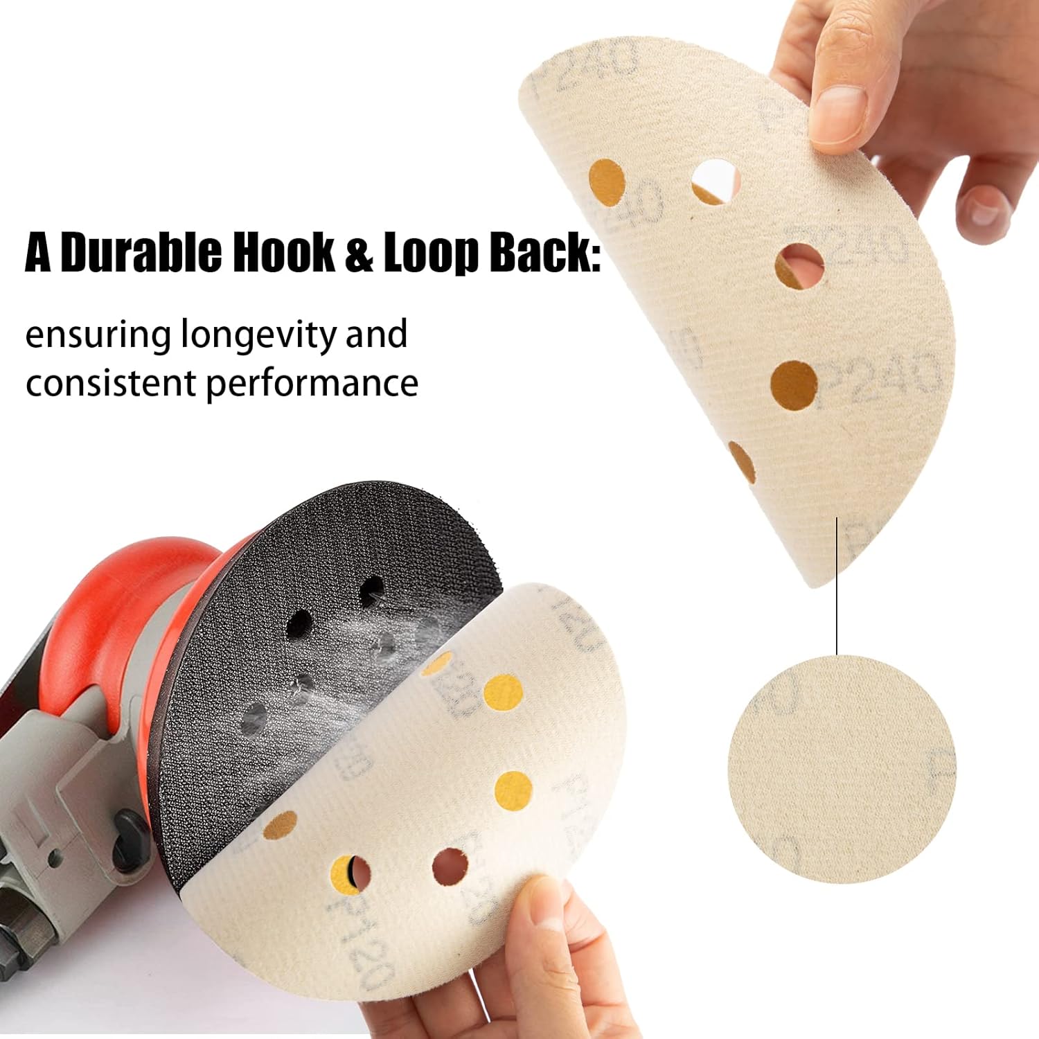 BRAND, CATEGORY, HOOK & LOOP DISCS, TONGBAY, 200-Piece 5 Inch Sanding Disc Set - Grits 40 60 80 100 120 180 240 320 400 600- Hook and Loop Backing - Ideal for Woodworking, Metalworking, and DIY Projects