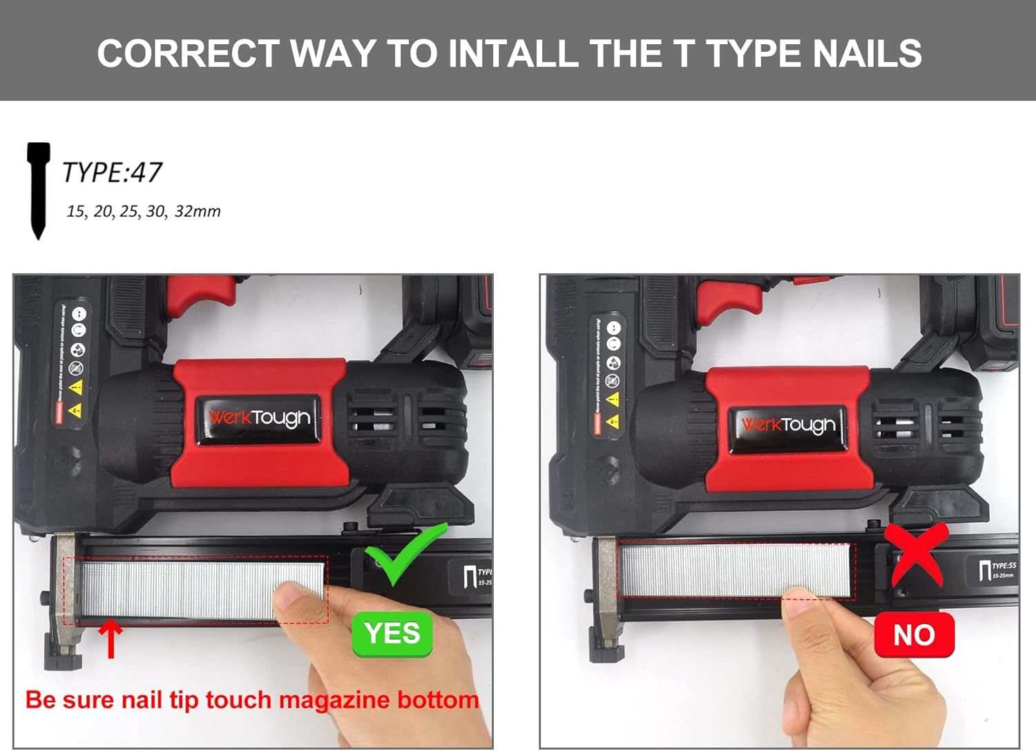 BRAND, CATEGORY, STAPLERS & TACKERS, WERKTOUGH, 20v Cordless Staple Gun Brad Nailer 2 in 1 Aluminum metal magzine 1 Hour Fast Charger 2000mA Lithium Battery 2000pcs Free Staples(90 4/5”1000+18GA 1”x1000) in Tool Case