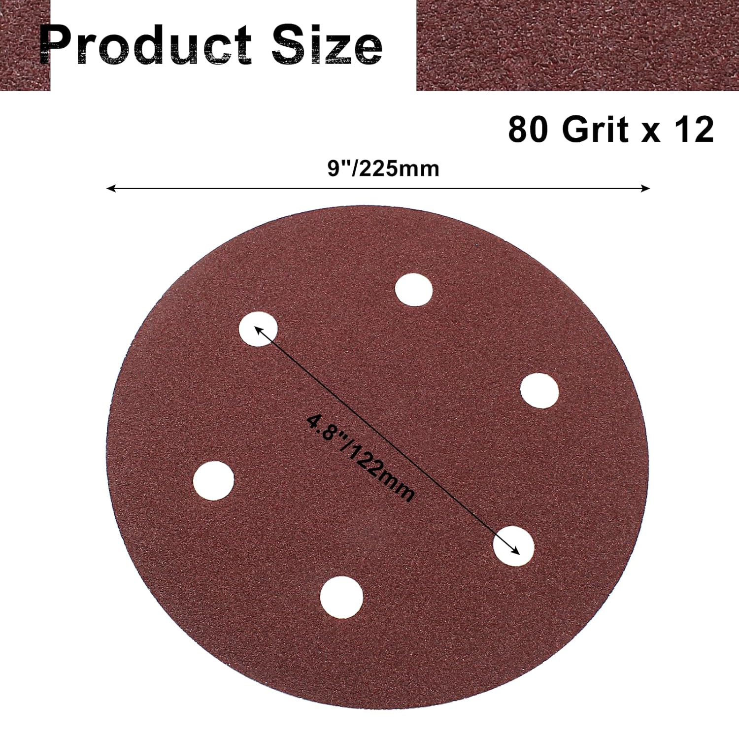 BRAND, CATEGORY, CIONYCE, HOOK & LOOP DISCS, 30 Pcs Sanding Disc 9 Inch Sandpaper, 40/60/80/120/150/240 Grit Sander Sandpaper Orbital Sandpaper, 6 Sanding Discs Hook and Loop Premium Aluminum Oxide Sanding Pads