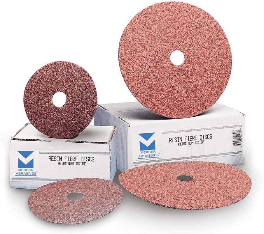 BRAND, CATEGORY, FIBER BACKED ABRASIVE DISCS, MERCER ABRASIVES, 302036-25 5-Inch by 7/8-Inch Aluminum Oxide Resin Fibre Discs, 36 Grit, 25-Pack