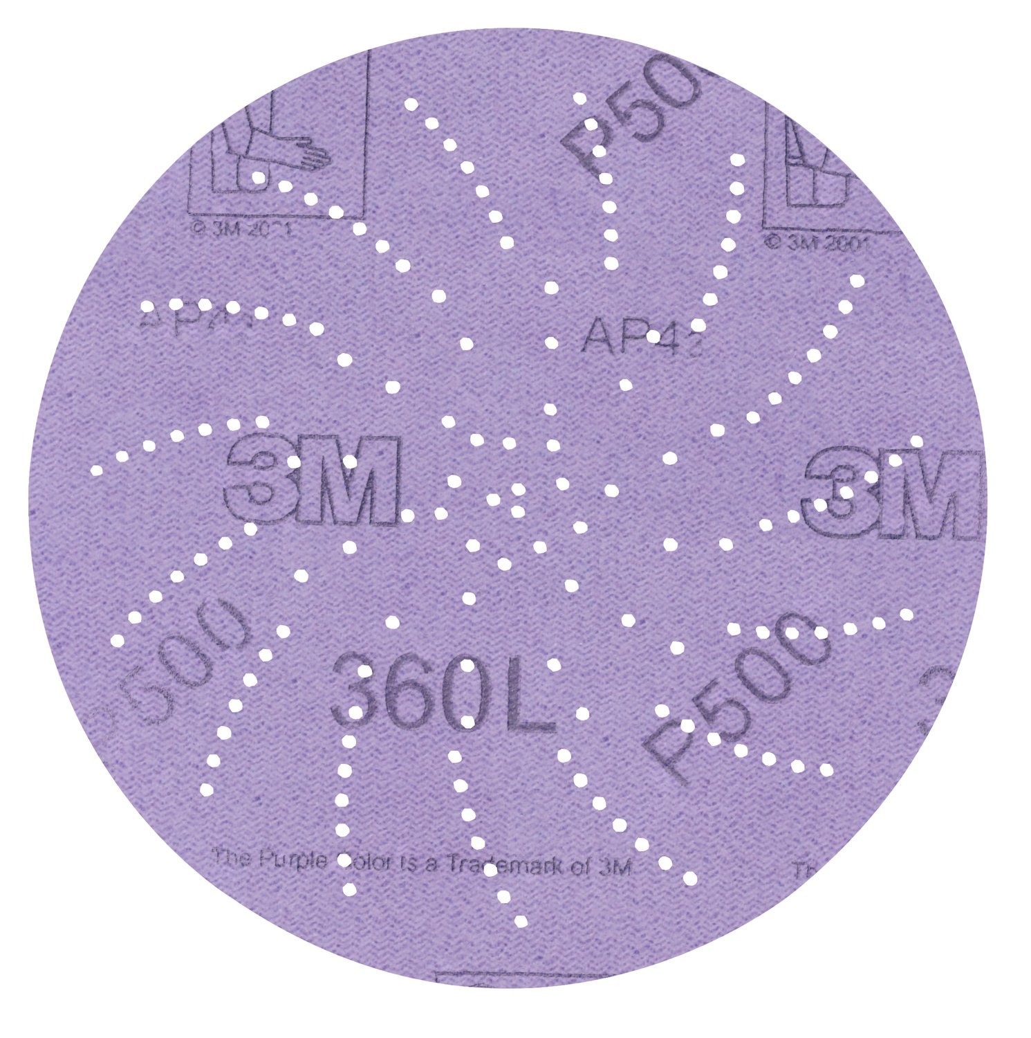 3M, BRAND, CATEGORY, HOOK & LOOP DISCS, 3M Clean Sanding Disc 360L, Film, Hook and Loop, Aluminum Oxide, 5' Diameter, P600 Grit (Pack of 100)