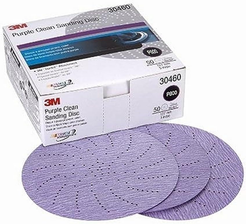 3M, 3M, BRAND, CATEGORY, HOOK & LOOP DISCS, 3M Hookit Purple Clean Sanding Disc 334U, 30460, 5 in, P800 grade, 50 discs per carton