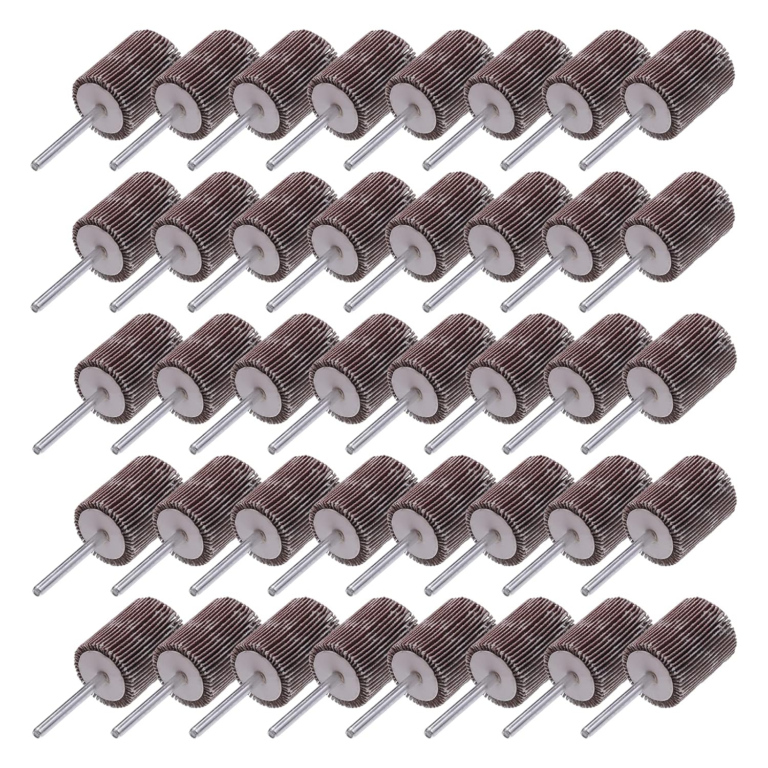 BRAND, CATEGORY, FLAP WHEELS, WENORA, 40 Pack Abrasive Flap Wheel Sander, 80 Grit Aluminum Oxide Flap Wheels Sandpaper Sanding Wheel for Rotary Tools-1/8"(3mm) Shank