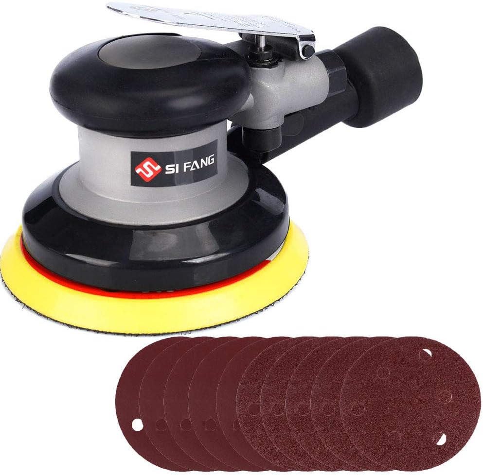 BRAND, CATEGORY, RANDOM-ORBIT SANDERS, SI FANG, 5-Inch Heavy Duty Air Dual Action Random Orbital Sander, Low Vibration Pneumatic Da Sanders