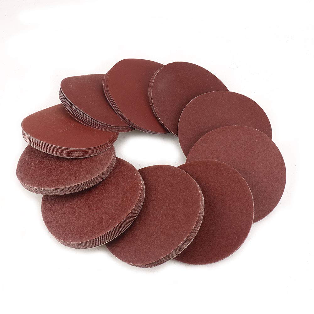 BRAND, CATEGORY, HOOK & LOOP DISCS, KUOFU, 5 inch 6 Hole Adhesive Sanding Discs, Hook & Loop Sandpaper Discs,Aluminum Oxide Self Stick Sandpaper for Random Orbital Sander Grit 40/60/80/100/120/180/240/320/400/800 (5inch with 6 Holes)