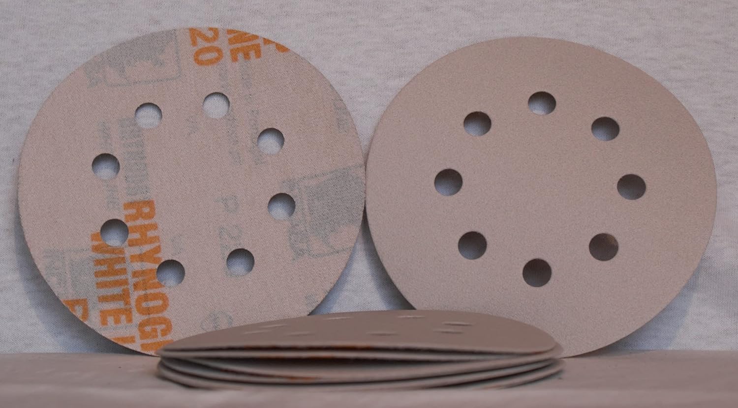 BRAND, CATEGORY, HOOK & LOOP DISCS, INDASA, 5 inch 8 Hole Hook and Loop 120 Grit Sandpaper Discs 50/box