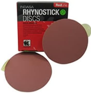 BRAND, CATEGORY, INDASA, SANDING SHEETS, 5 inch RhynoStick Solid Red Line Sticky Discs 100 Discs 180 Grit