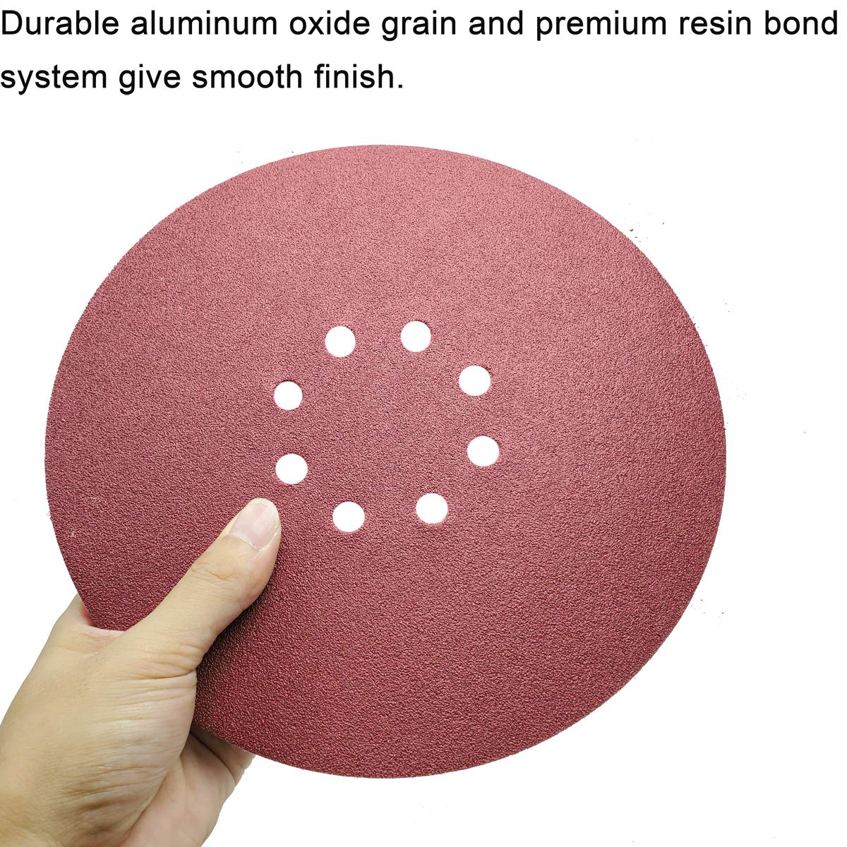 BRAND, CATEGORY, HOOK & LOOP DISCS, TONMP, 50 PCS 9 Inch 8 Hole 80 Grit Drywall Sanding Discs, 9" High-Performance Sandpaper Discs with Hook & Loop Backing, Fast Cutting Aluminum Oxide Abrasive for Drywall Power Sander, Wood