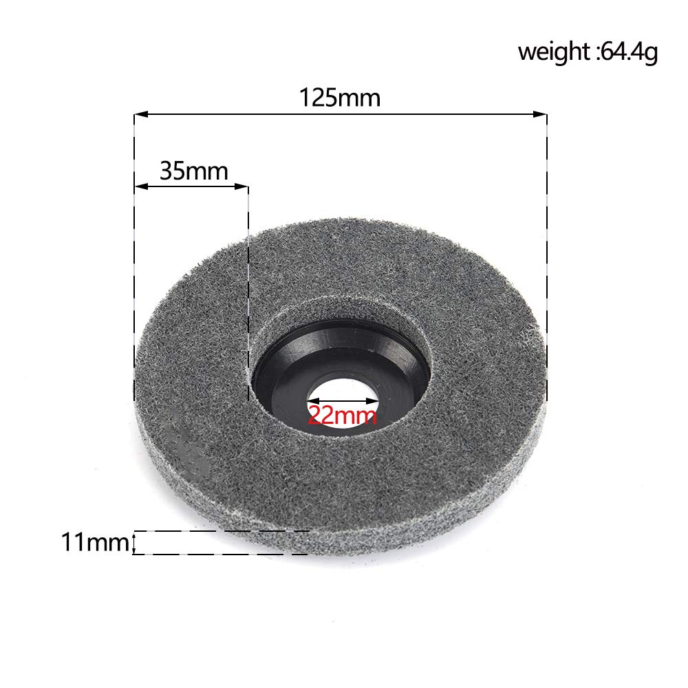 BRAND, BUFFING WHEELS, CATEGORY, SI FANG, 5inch 125mm Nylon Fiber Polishing Wheel Abrasive Wheels Sanding Buffing Disc for Angle Grinders 5Pcs