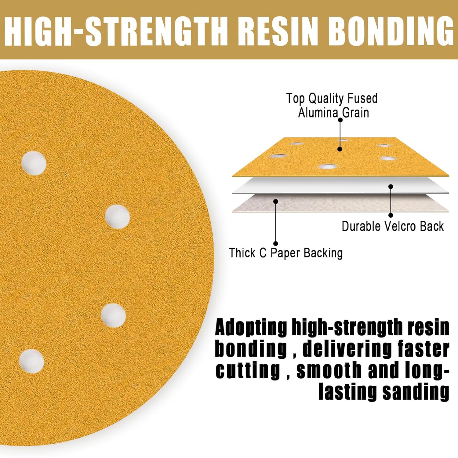 BRAND, CATEGORY, HOOK & LOOP DISCS, SSIIXX, 6 Inch - 6 Hole Hook and Loop Sanding Discs-60/80/100/120/150/220/320/400/600/800 Assorted Grits Sandpaper for Random Orbital Sander - 100 Pack