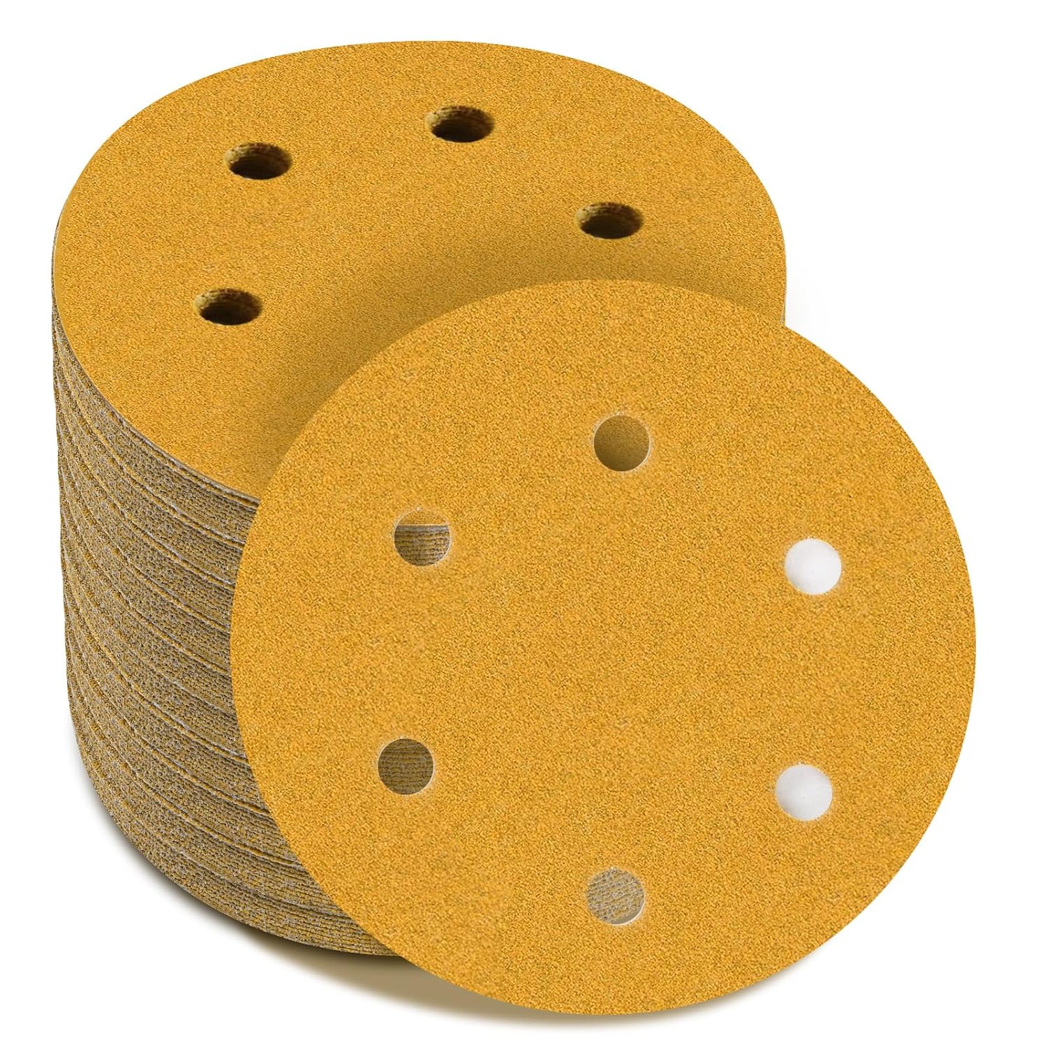 BRAND, CATEGORY, HOOK & LOOP DISCS, SSIIXX, 6 Inch - 6 Hole Hook and Loop Sanding Discs-60/80/100/120/150/220/320/400/600/800 Assorted Grits Sandpaper for Random Orbital Sander - 100 Pack