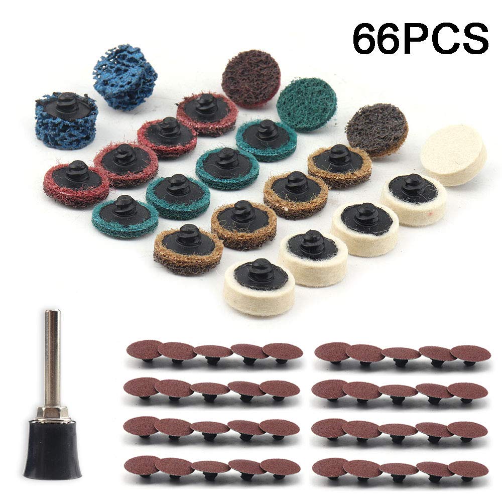 BRAND, CATEGORY, QUICK CHANGE DISCS, SI FANG, 68Pcs 1 inch Quick Change Sanding Discs Set Fine Medium Coarse Grit Surface Conditioning Discs R Type Quick Change Disc with 1/4'' Shank Disc Pad Holder for Die Grinder Attachments