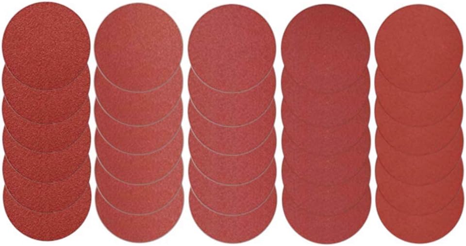 BRAND, CATEGORY, HOOK & LOOP DISCS, ZIVISK, 7-Inch Aluminum Oxide Sanding Disc, Hook & Loop Sanding Discs, 60/80/120/240/320 Grit Assorted Sandpaper, 30 Pack