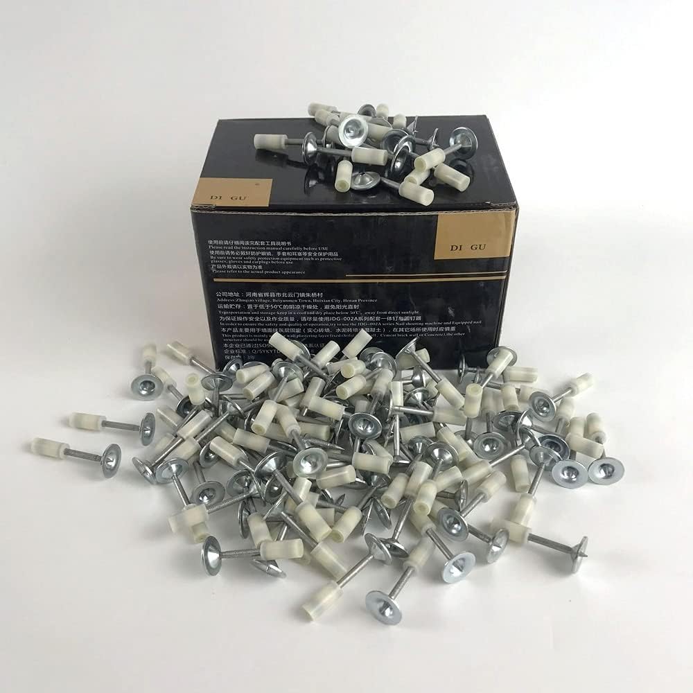 BRAND, CATEGORY, MASONRY NAILS, NAND, 7.3mm Rivet Gun Nails Manual Steel Nails Wall Fastening Cable ducts Fixed Slotting Device Nail Gun Parts kit (Color : 200pcs Round Nails)