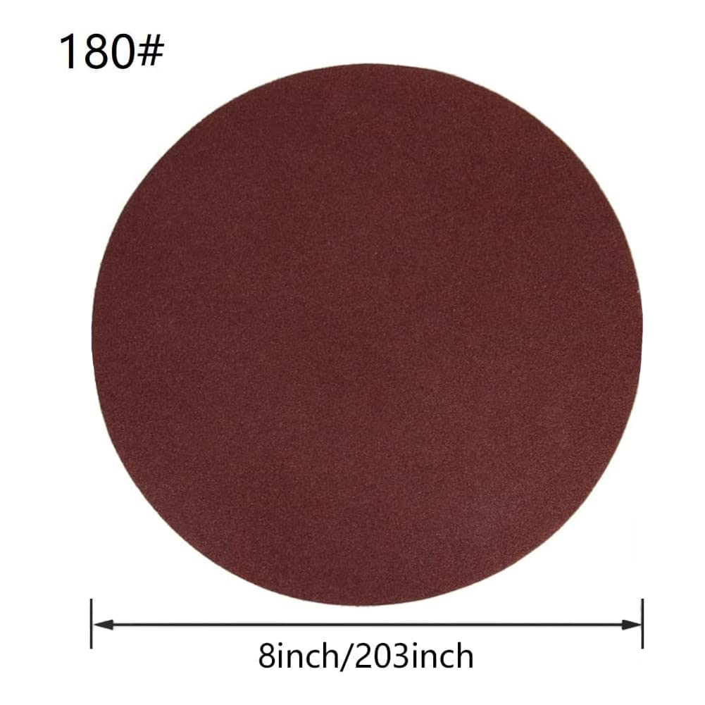 BRAND, CATEGORY, HEGEBECK, HOOK & LOOP DISCS, 8 Inch Sandpapers Sanding Discs Hook and Loop Grinding Polishing 180 Grit Aluminum Oxide for Random Orbit Sander 15PCS