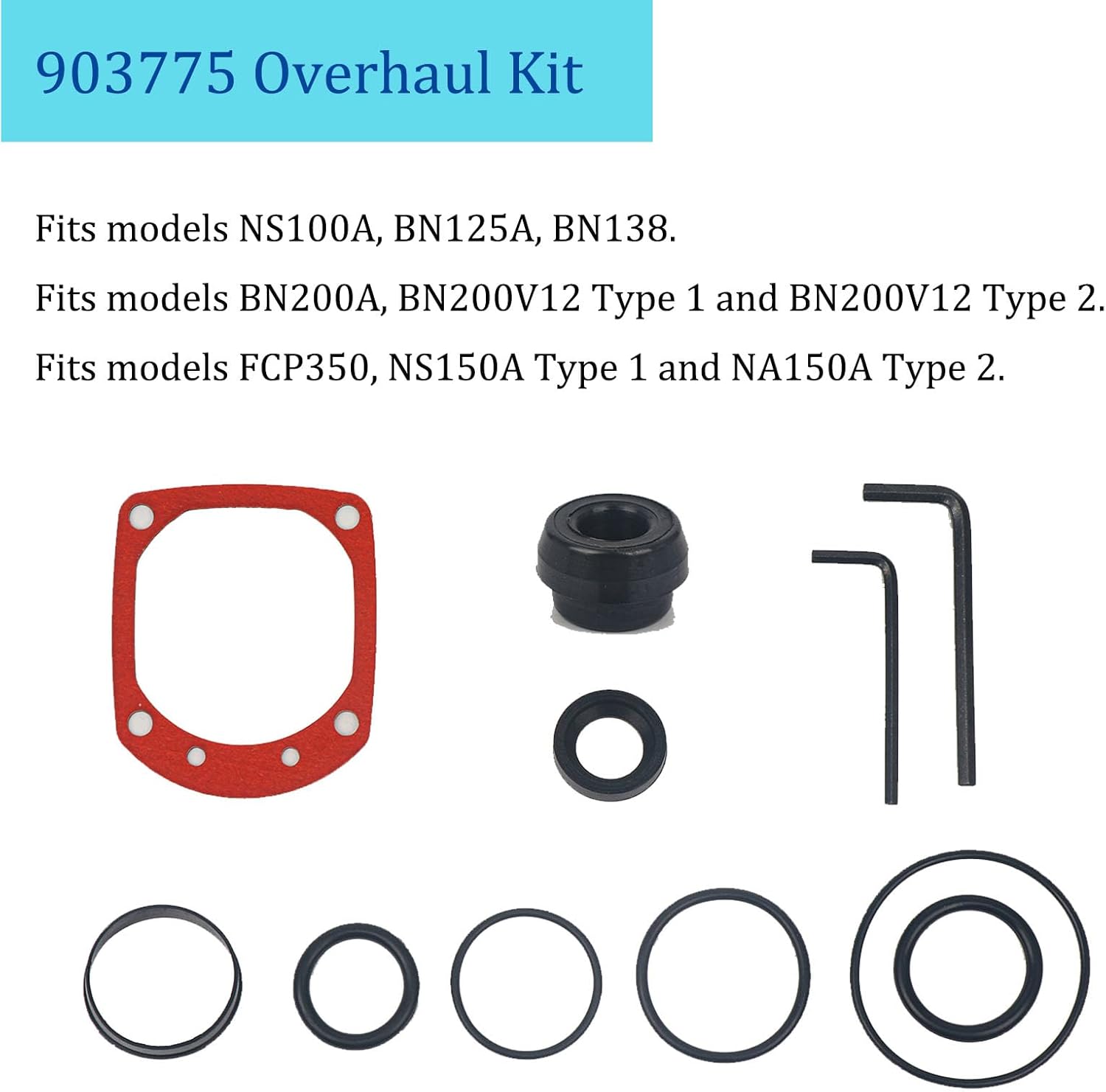 AIR NAILER ACCESSORIES, BRAND, CATEGORY, WAO ZONE, 903775 Overhaul Kit for Porter Cable Brad Nailers BN125A BN138 BN200A BN200V12 NA150A Stapler Rebuilt Kit