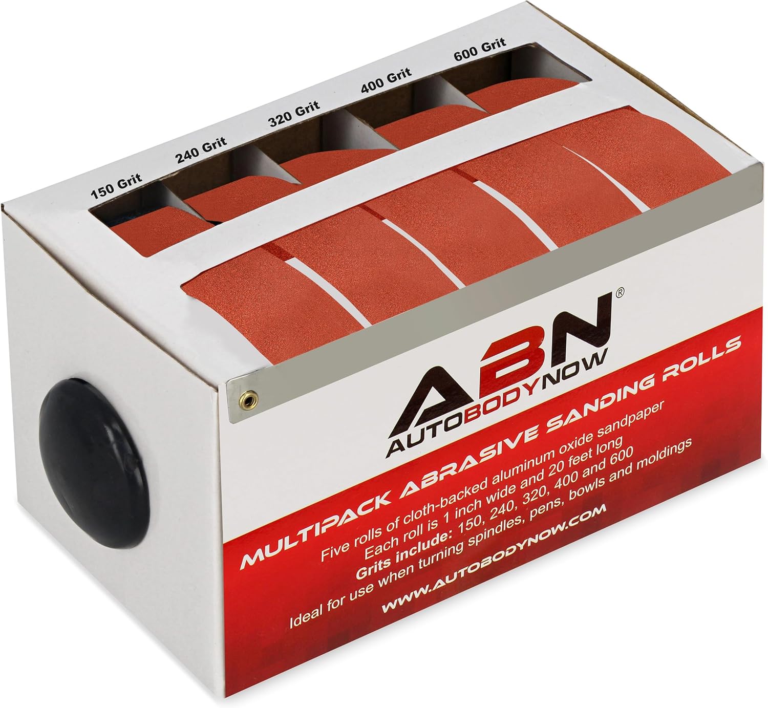 ABN, BRAND, CATEGORY, SANDING SHEETS, ABN Abrasive Paper 5pc Sand Paper Variety Pack with Dispenser – 150, 240, 320, 400, 600 Grit Aluminum Oxide Sandpaper