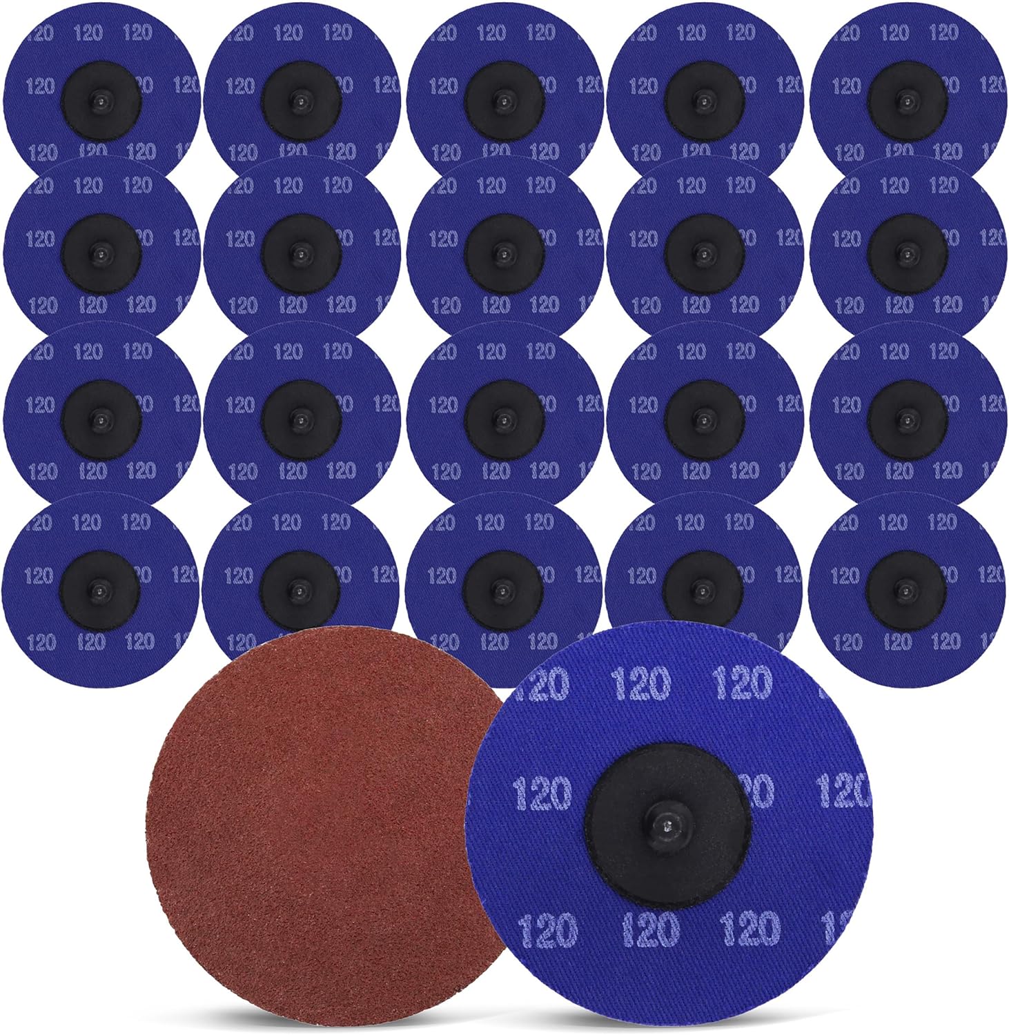 ABN, BRAND, CATEGORY, QUICK CHANGE DISCS, ABN Aluminum Oxide Sanding Discs 25-Pack, 3in, 24 Grit - Metal Sanding Wheels for Surface Prep and Finishing Work