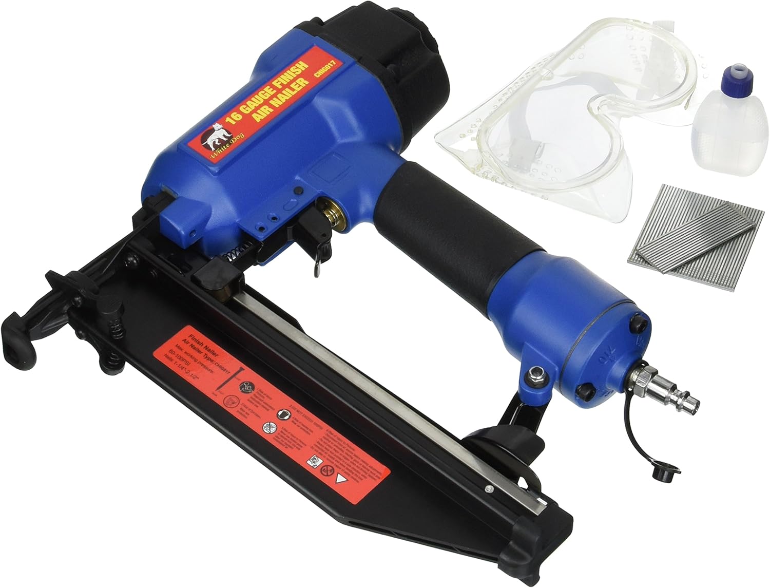 BRAND, CATEGORY, FINISH NAILERS, PIT BULL, AJ Tools CHIG017 5/C 1-1/4"-2-1/2" 16 Gauge Finish Air Nailer