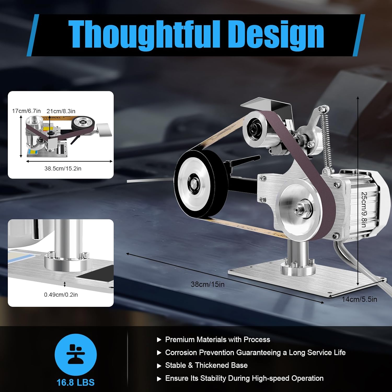 BELT SANDERS, BRAND, CATEGORY, DYRABREST, DYRABREST Abrasive Belt Machine Desktop Belt Sander,550W Multi-function Belt Machine With Brushless Motor Mini Household Belt Sander Polisher Sharpener Grinder Horizontal Belt Machine