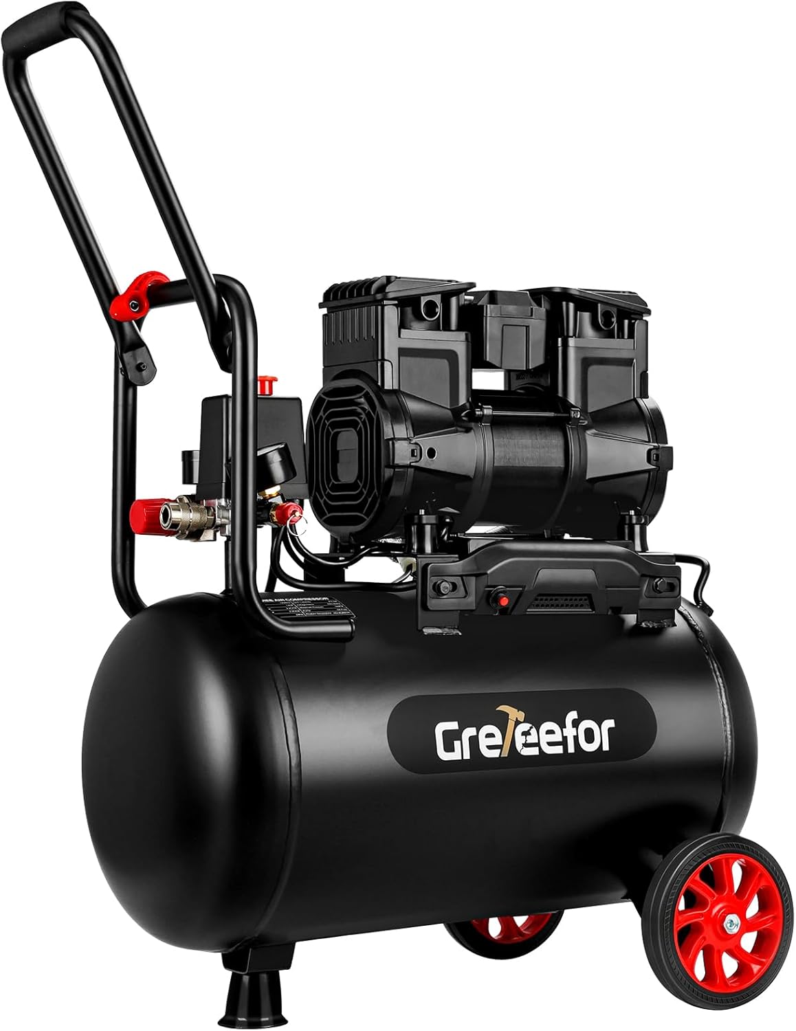 BRAND, CATEGORY, GRETEEFOR, PORTABLE AIR COMPRESSORS, Air Compressor Portable, Ultra Quiet 60 dB, 13-Second Quick Fill, 1 Gallon Compact, Oil-Free for Tire Inflation, Nail Gun, Pneumatic Tools, Cleaning in Home or Shop Projects, 1.5HP