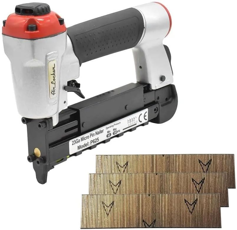 AIR LOCKER, BRAND, CATEGORY, FINISH NAILERS, Air Locker P625K 1/2 To 1 Inch Heavy Duty 23 Gauge Micro Pin Nailer Kit