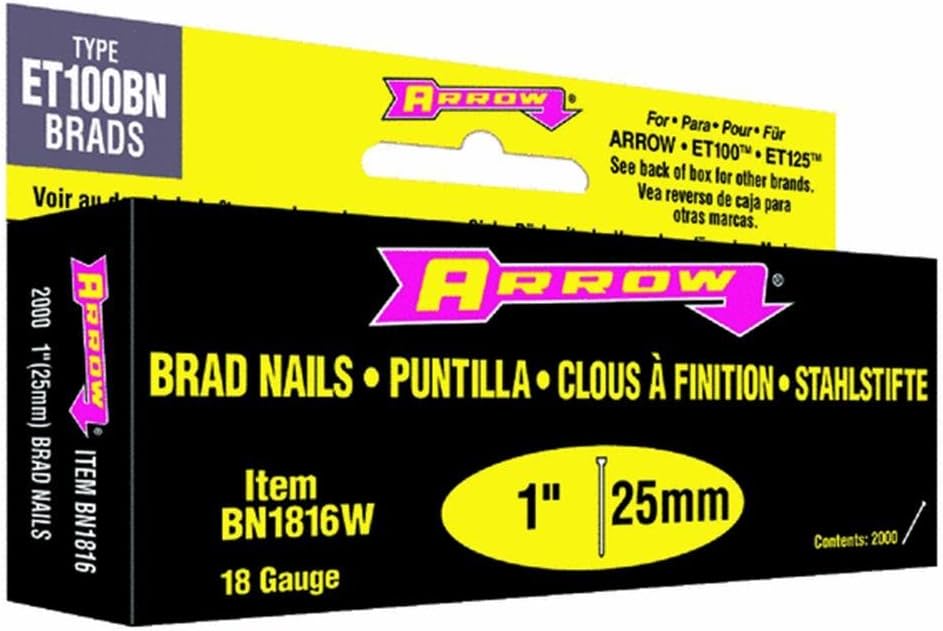 ARROW, BRAD NAILS, BRAND, CATEGORY, Arrow Fastener BN1816W 1-Inch White 18 Gauge Brads