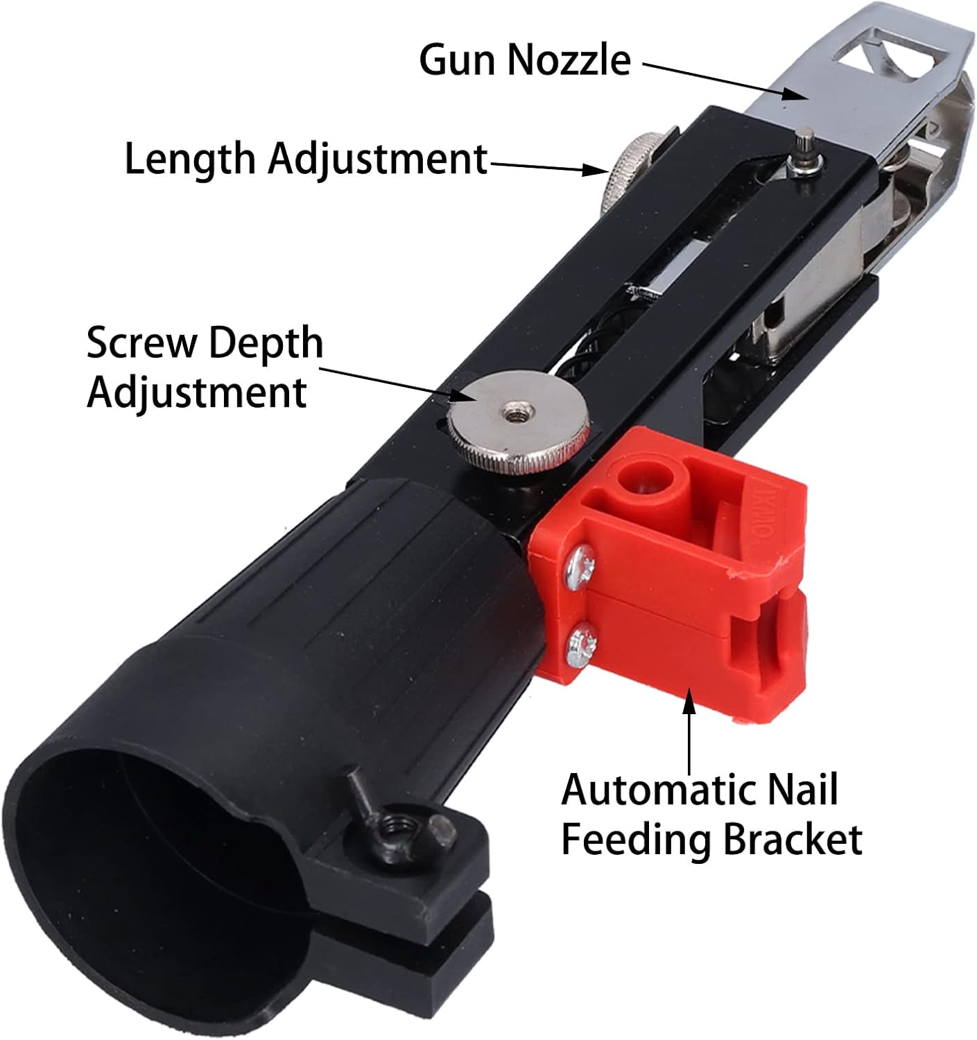 BRAND, CATEGORY, MOUMOUTEN, SCREW GUNS, Automatic Chain Nail Gun Adapter, Auto Feed Screw Spike Chain Screw Gun, Adjustable Chain Belt Screw Gun for Woodworking Cordless Power Drill