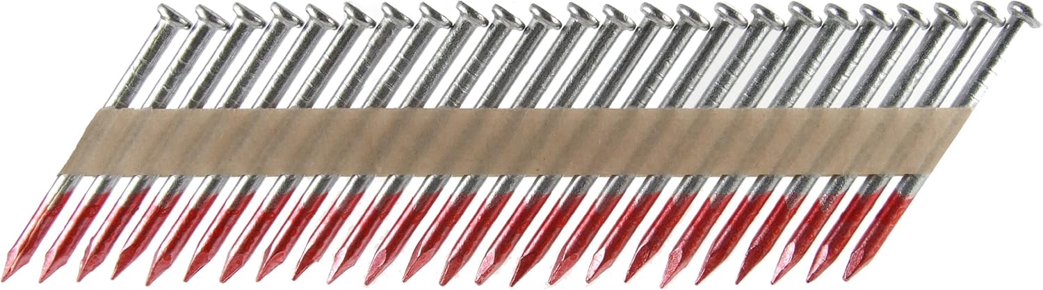 B&C EAGLE, BRAND, CATEGORY, FRAMING NAILS, B&C Eagle 112X148HD/33-1M Round Head 1-1/2-Inch x .148 x 33 Degree Hot Dip Galvanized Smooth Shank Paper Tape Collated Joist Hanger Nails (1,000 per box)