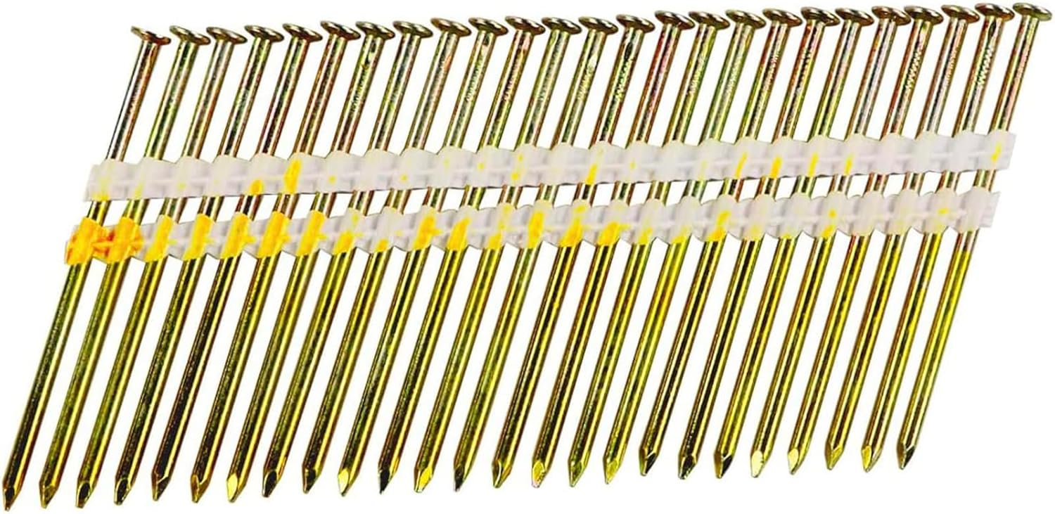 BHTOP, BRAND, CATEGORY, FRAMING NAILS, BHTOP 3 Inch Framing Nails, 21 Degree EG Smooth Shank Plastic Collated Nails for Framing Nailer, 3 x .131,(1000 per Box)