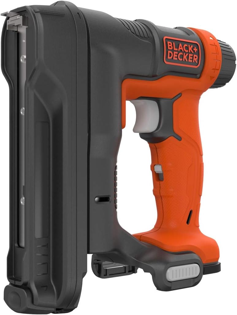 BLACK+DECKER, BRAND, CATEGORY, STAPLERS & TACKERS, BLACK + DECKER BDCT12N-XJ Stapler/Nailer, 12V, Orange (No Battery/Charger), T50 Staples 8-14mm, Nails 14-16mm, 80 Capacity, Style: Stapler only, Power Adjustment