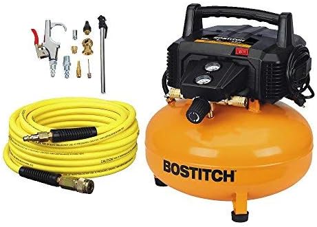 BOSTITCH, BOSTITCH, BRAND, CATEGORY, PORTABLE AIR COMPRESSORS, BOSTITCH BTFP02012-WPK 6-Gallon 150 PSI Oil-Free Compressor Kit and Smart Point 18GA Brad Nailer Kit