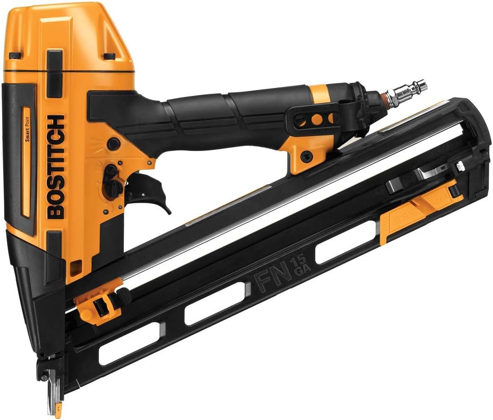 BOSTITCH, BRAND, CATEGORY, FINISH NAILERS, BOSTITCH BTFP72156 Smart Point 15GA FN Style Angle Finish Nailer Kit