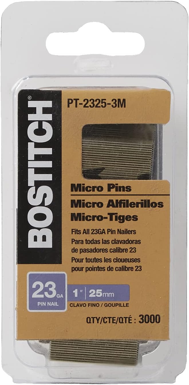 BOSTITCH, BRAND, CATEGORY, PINNER NAILS, BOSTITCH Pin Nails, Headless, 23GA, 1-Inch, 3000-Pack (PT-2325-3M)