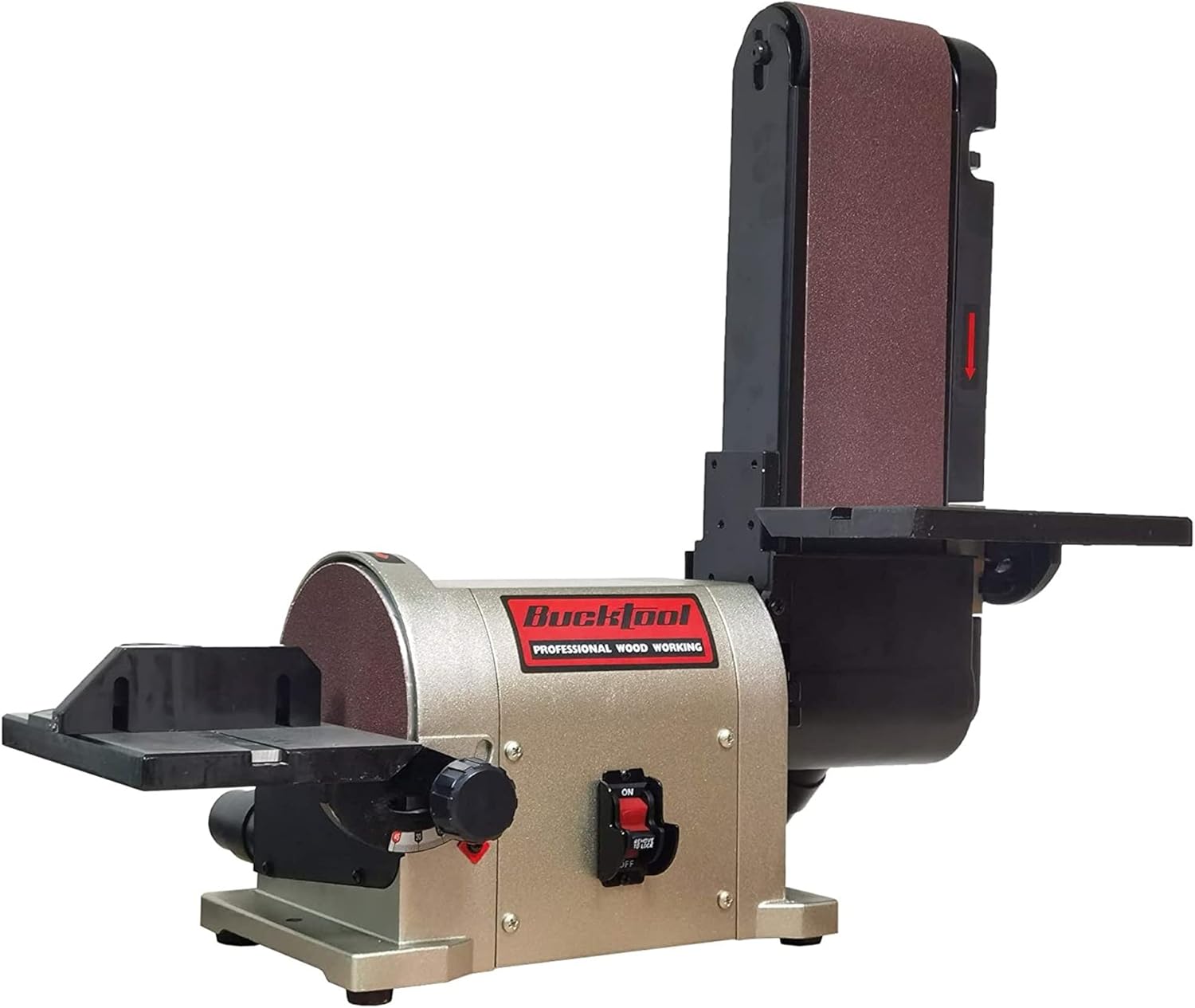 BRAND, BUCKTOOL, CATEGORY, COMBINATION DISC & BELT SANDERS, BUCKTOOL 5.0A Belt Disc Sander 4 in x 36 in Belt and 6 in Disc Sander with 3/4HP Direct-drive Motor and Portable Al Base, BD4603 Upgraded Model